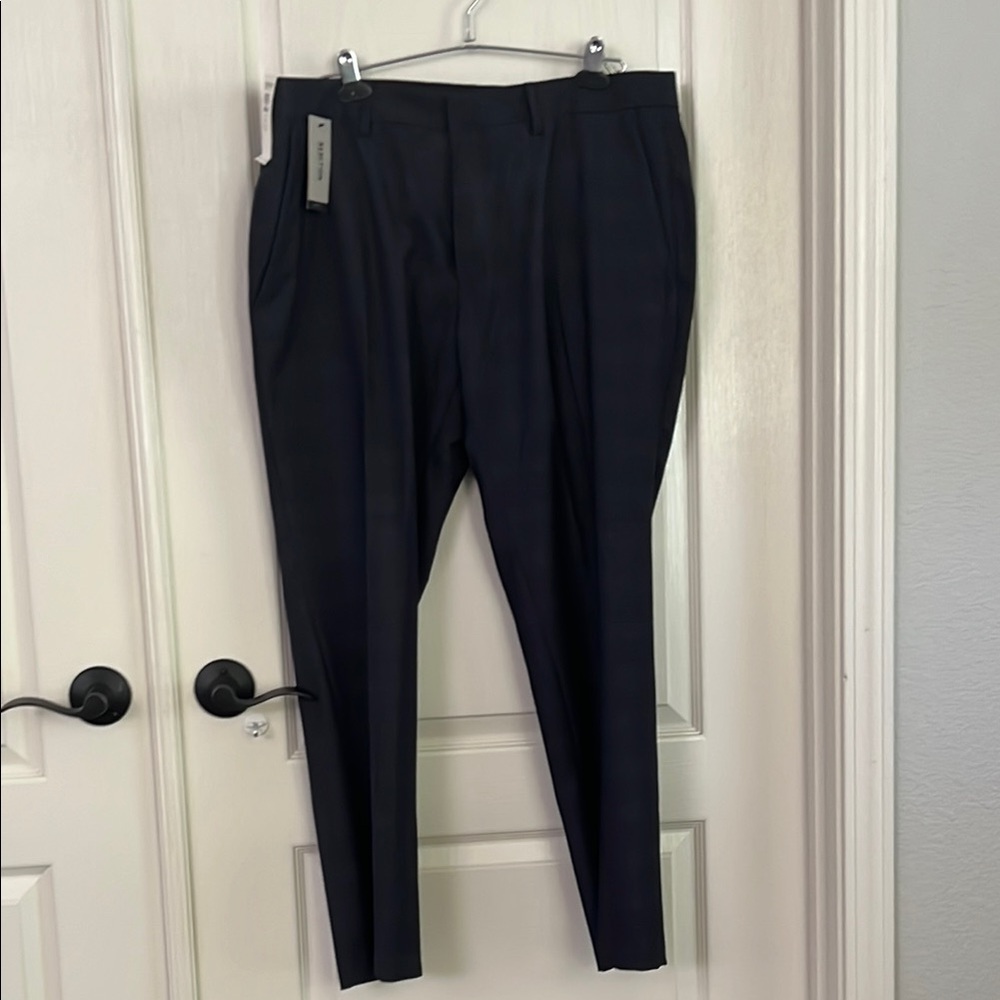Kenneth Cole Black Dress Pants Plain Front Slim Fit